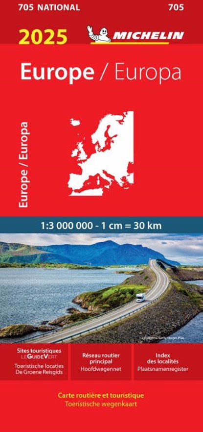 Michelin Wegenkaart 705 Europa 2024, niet bekend - Gebonden - 9782067265226