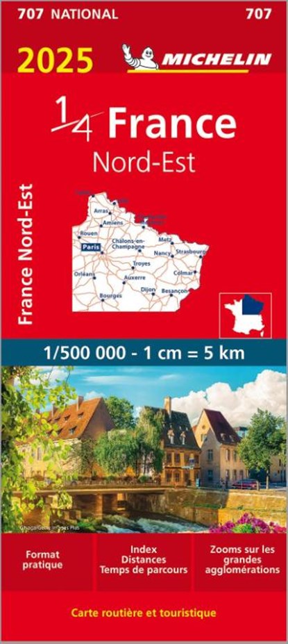 Northeastern France 2025 - Michelin National Map 707, Michelin - Gebonden - 9782067265257