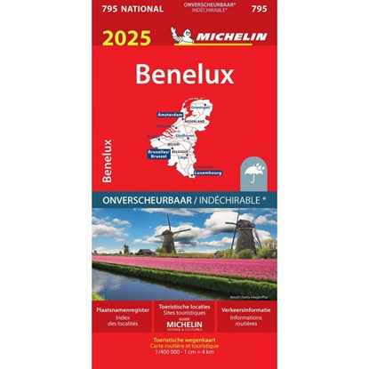 Michelin Wegenkaart 795 Benelux 2025 Scheurvast, niet bekend - Gebonden - 9782067265486