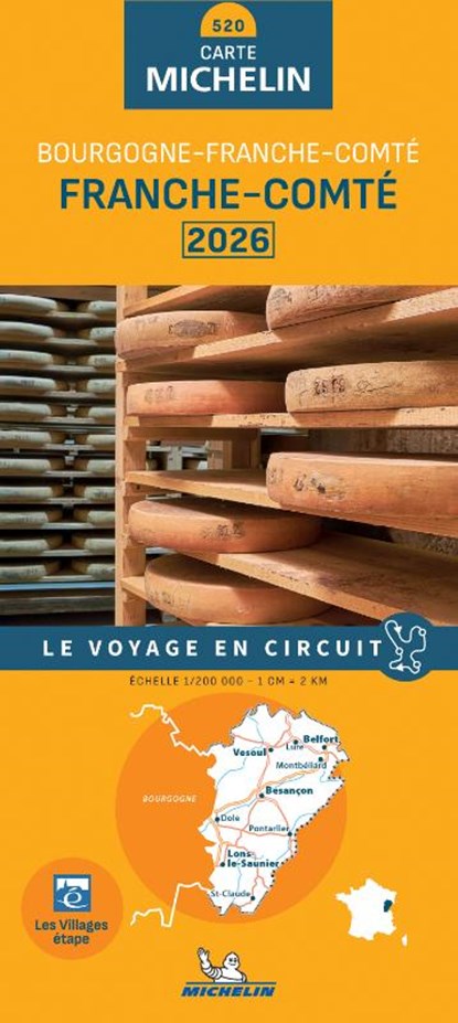 Michelin Wegenkaart 520 Franche-Comté 2026, niet bekend - Gebonden - 9782067269323