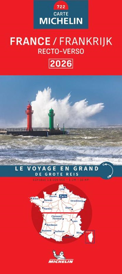 Michelin Wegenkaart 722 Frankrijk 2-zijdig 2026, niet bekend - Gebonden - 9782067269729