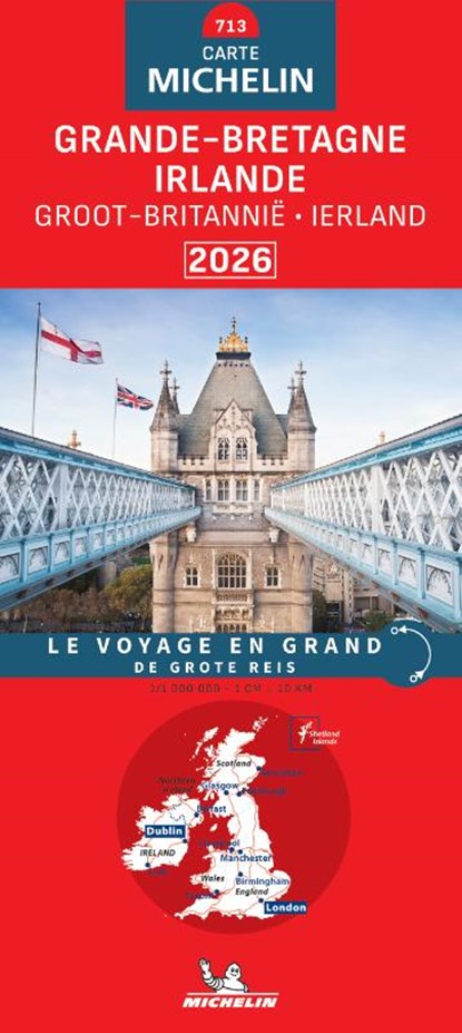 Michelin Wegenkaart 713 Groot-Brittanië 2026, niet bekend - Gebonden - 9782067270220