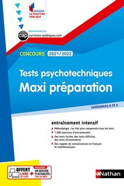 Tests psychotechniques - Maxi préparation - N° 55 (Intégrer la fonction publique) E-PUB 2021, Élisabeth Simonin - Ebook - 9782098119024