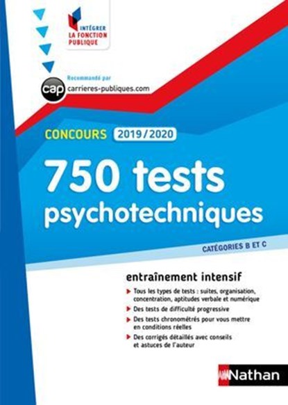 Tests psychotechniques - 750 QCM - Catégorie B et C - Intégrer la fonction publique - 2019/2020, Élisabeth Simonin - Ebook - 9782098127050