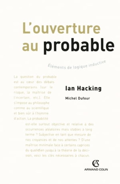 L'ouverture au probable, Michel Dufour ; Ian Hacking - Ebook - 9782200260439