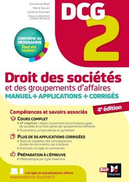 DCG 2 - Droit des affaires - Manuel et applications 2025-2026, Emmanuel Beal ; Alain Burlaud ; Marie Suzuki-Caumartin ; Axel Masseron - Ebook - 9782216177295