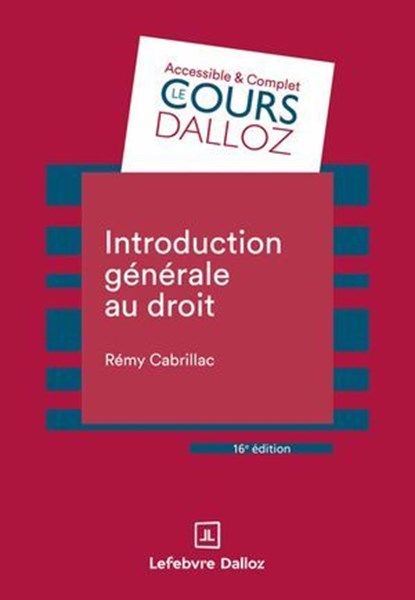 Introduction générale au droit 16ed, Rémy Cabrillac - Ebook - 9782247243952