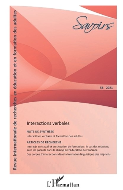 Interactions verbales n°56 - 2021, Philippe Carré - Paperback - 9782343239408