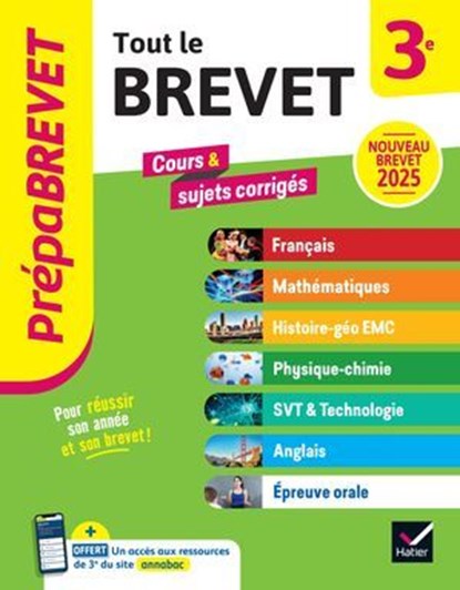Prépabrevet - Tout le brevet 2025 - 3e (toutes les matières), Caroline Bureau ; Jean-Pierre Bureau ; Joël Carrasco ; Marielle Chevallier ; Christophe Clavel ; Gaëlle Cormerais ; Christine Formond ; Guillaume d'Hoop ; Fabien Madoz-Bonnot ; Jeanne-France Rattier ; Louise Taquechel ; Emmanuelle Michaud ; Nicolas Nicais - Ebook - 9782401112308