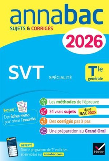 Annales du bac 2026 - Annabac SVT Tle générale (spécialité), Hélène Hervé ; Jean-Claude Hervé - Ebook - 9782401118232