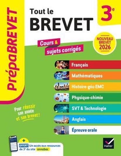 Prépabrevet - Tout le nouveau brevet 2026 - 3e (toutes les matières), Jeanne-France Bignaux ; Marie-Caroline Bureau ; Jean-Pierre Bureau ; Joël Carrasco ; Marielle Chevallier ; Christophe Clavel ; Gaëlle Cormerais ; Christine Formond ; Guillaume d'Hoop ; Fabien Madoz-Bonnot ; Emmanuelle Michaud ; Nicolas Nicaise ; Cécile Ga - Ebook - 9782401118737