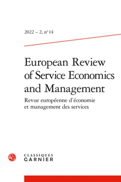 European Review of Service Economics and Management, Classiques Garnier - Paperback - 9782406146292