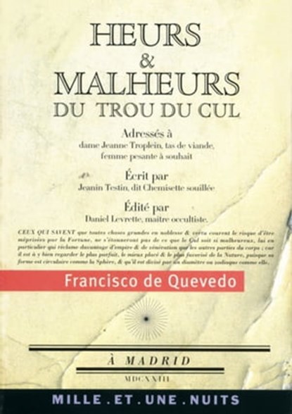 Heurs et malheurs du trou du cul, Francisco de Quevedo - Ebook - 9782755501810