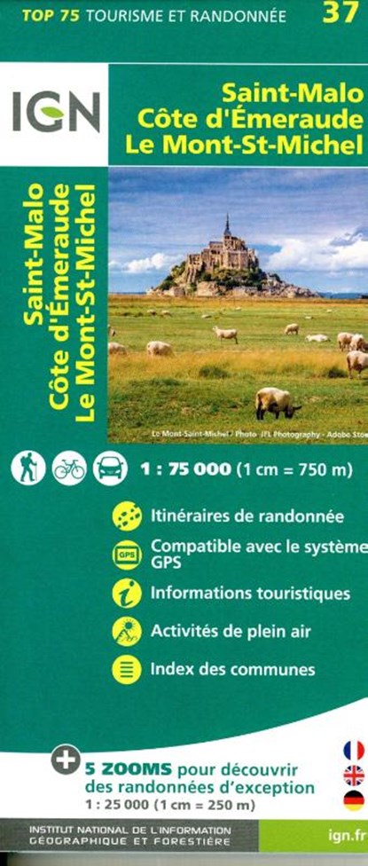 Saint Malo Côte d'Emeraude Mont St. Michel 1:75 000, niet bekend - Gebonden - 9782758551348
