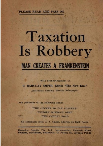Taxation is Robbery, C. Barclay Smith - Paperback - 9782925369233