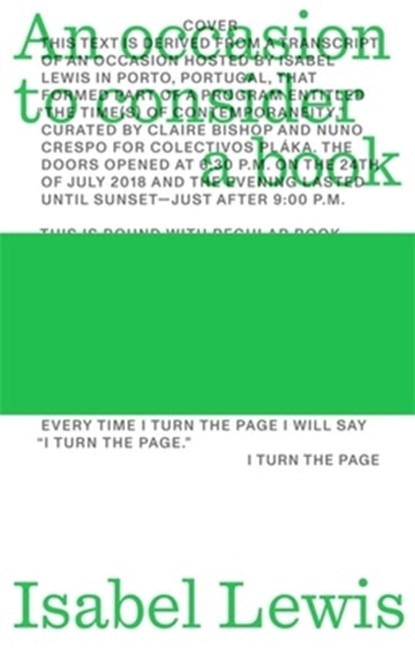 An Occasion to Consider a Book, Isabel Lewis - Paperback - 9783000765889
