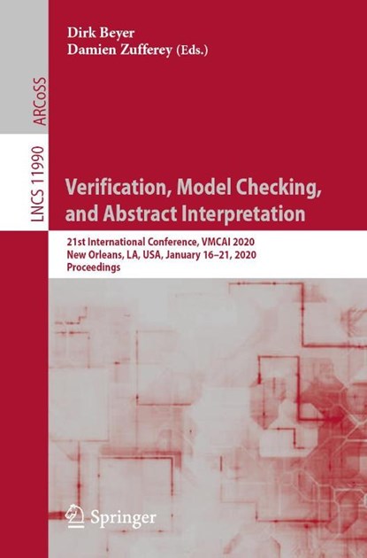 Verification, Model Checking, and Abstract Interpretation, Dirk Beyer ; Damien Zufferey - Paperback - 9783030393212