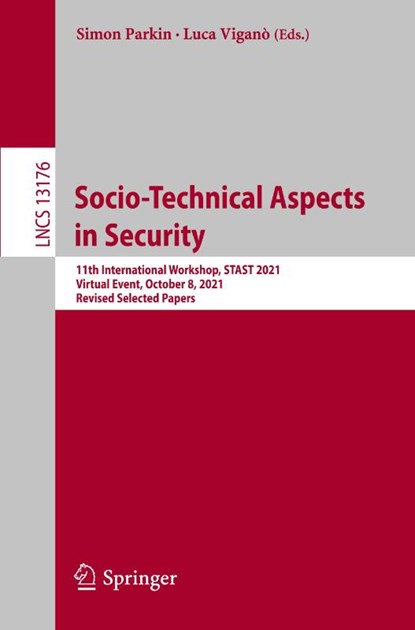 Socio-Technical Aspects in Security, Simon Parkin ; Luca Vigano - Paperback - 9783031101823