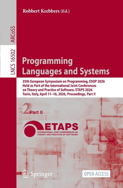 Programming Languages and Systems, Robbert Krebbers - Paperback - 9783032227225