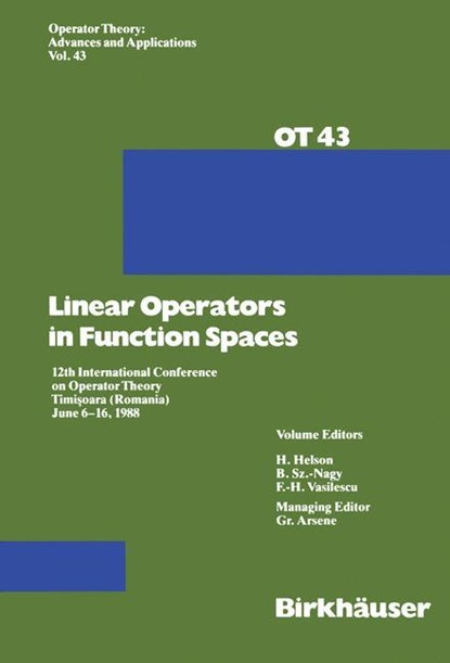 Linear Operators in Function Spaces, niet bekend - Paperback - 9783034872522