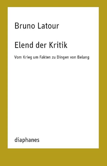 Elend der Kritik, Bruno Latour - Paperback - 9783035804201