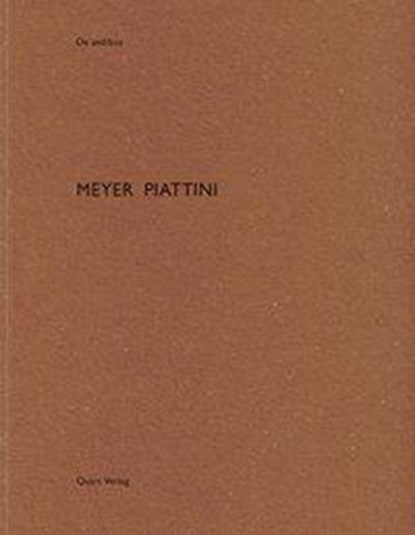 Meyer Piattini, Heinz Wirz - Paperback - 9783037611890