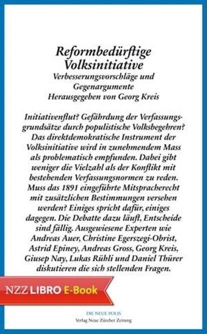Reformbedürftige Volksinitiative, Georg Kreis - Ebook - 9783038101741