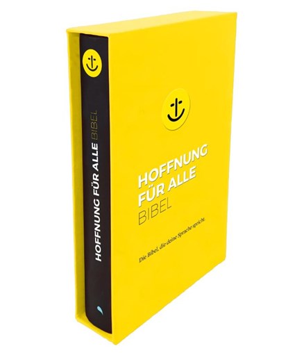 Hoffnung für alle. Die Bibel - "Black Hope Geschenkbibel" - Großformat mit Loch-Stanzung im gelben Schuber, Fontis - Brunnen Basel - Paperback - 9783038484165