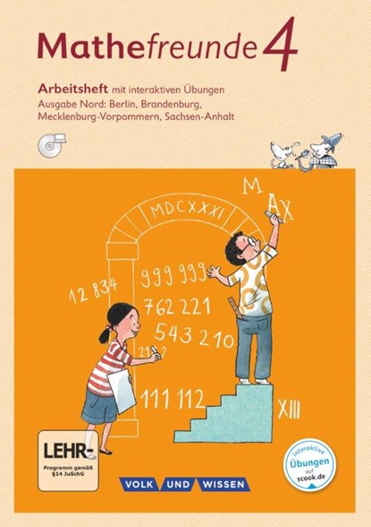 Mathefreunde 4. Schuljahr - Nord - Arbeitsheft mit interaktiven Übungen auf scook.de, Jana Elsner ; Kathrin Fiedler ; Ursula Kluge ; Isabel Miedtke - Paperback - 9783060837113
