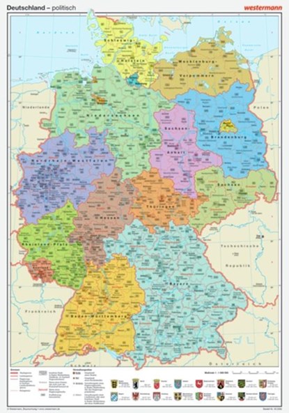 Posterkarten Geographie: Deutschland: politisch/Bundesländer, niet bekend - Losbladig - 9783075020029