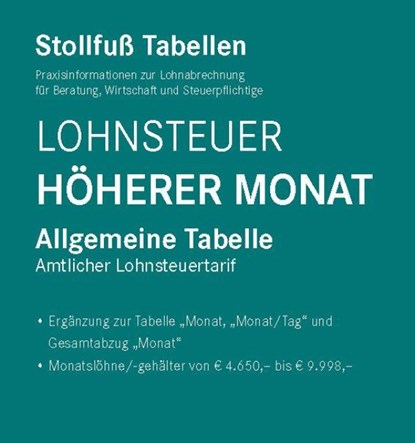 Tabelle, Lohnsteuer 2026 Höherer Monat, niet bekend - Paperback - 9783083335269