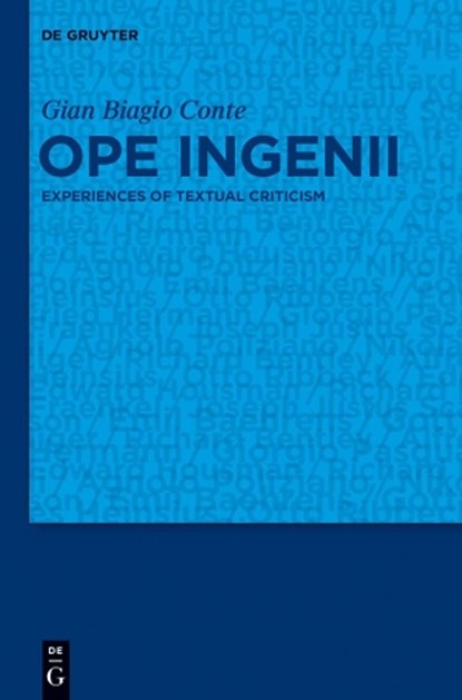 Ope ingenii, CONTE,  Gian Biagio - Gebonden - 9783110312720
