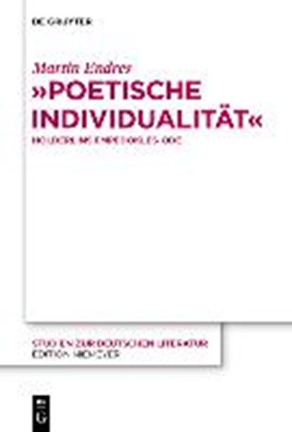 Poetische Individualitat, ENDRES,  Martin - Gebonden - 9783110330144