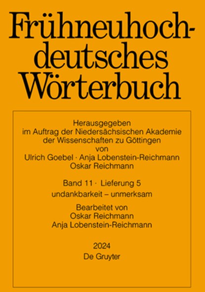 Frühneuhochdeutsches Wörterbuch. Band 11/Lieferung 5, Oskar Reichmann - Paperback - 9783111077758