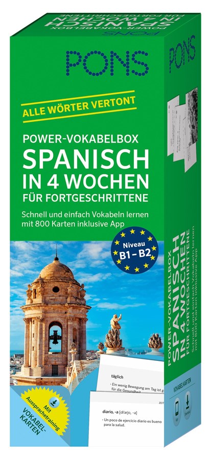 PONS Power-Vokabelbox Spanisch in 4 Wochen für Fortgeschrittene, niet bekend - Paperback - 9783125620711
