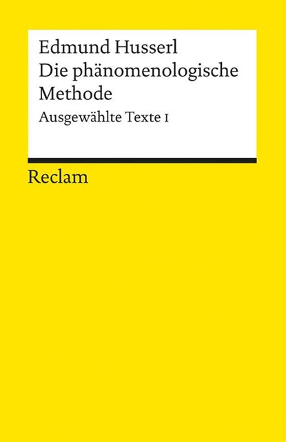 Die phänomenologische Methode, Edmund Husserl - Paperback - 9783150080849