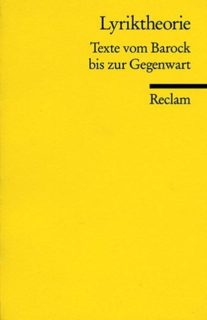 Lyriktheorie, Ludwig Völker - Paperback - 9783150086575