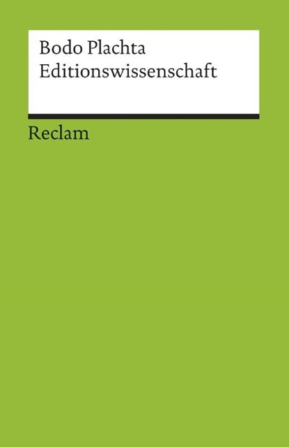 Editionswissenschaft, Bodo Plachta - Paperback - 9783150176030
