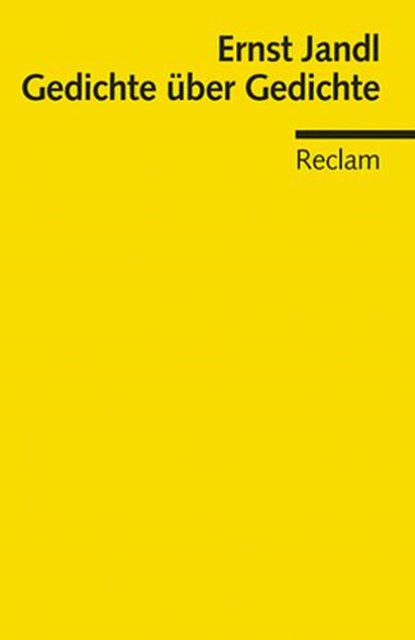 Gedichte über Gedichte, Ernst Jandl - Paperback - 9783150188316