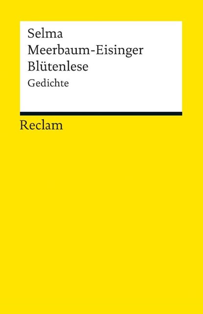 Blütenlese, Selma Meerbaum-Eisinger - Paperback - 9783150190593