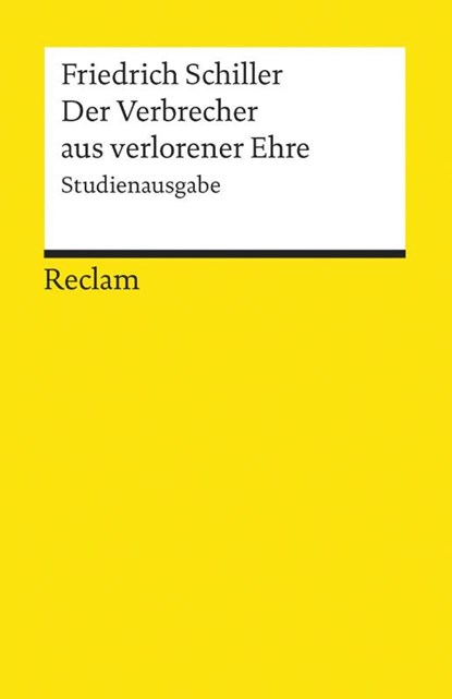 Der Verbrecher aus verlorener Ehre, Friedrich Schiller - Paperback - 9783150191842
