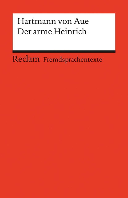 Der arme Heinrich, Hartmann von Aue - Paperback - 9783150199060