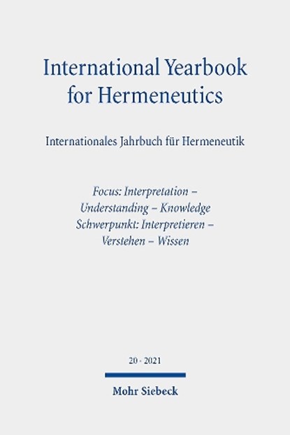 International Yearbook for Hermeneutics / Internationales Jahrbuch fur Hermeneutik, Gunter Figal ; Bernhard Zimmermann - Paperback - 9783161613982