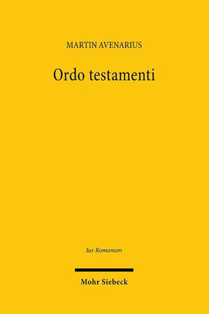 Ordo testamenti, Mohr Siebeck - Gebonden - 9783161632419
