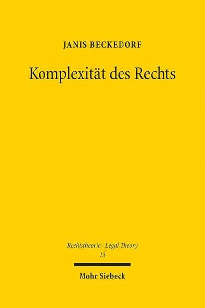Komplexität des Rechts, Janis Beckedorf - Paperback - 9783161644757