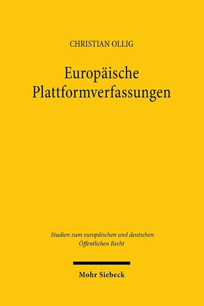 Europäische Plattformverfassungen, Christian Ollig - Paperback - 9783161645372