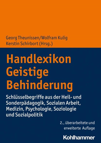 Handlexikon Geistige Behinderung, Georg Theunissen ; Wolfram Kulig ; Kerstin Schirbort - Paperback - 9783170225312