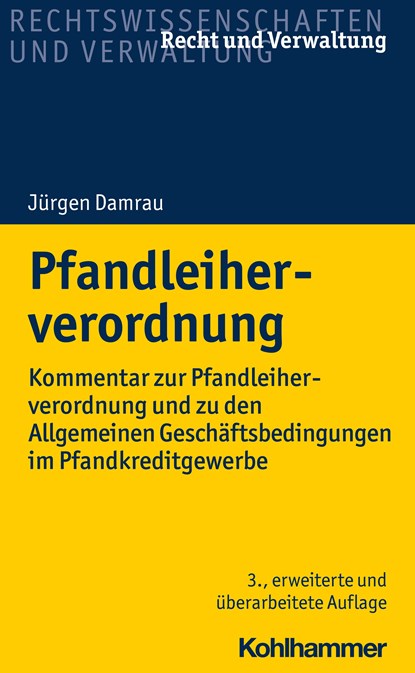Pfandleiherverordnung, Jürgen Damrau - Paperback - 9783170283800