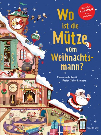 Wo ist die Mütze vom Weihnachtsmann? - Pappbilderbuch mit Klappen ab 3 Jahren. Weihnachtliches Mitmachbuch voller Überraschungen., Emmanuelle Rey - Gebonden - 9783219120943