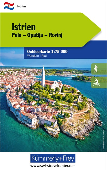Istrien Pula, Opatija, Rovinj, Outdoorkarte Kroatien 1:75 000, Hallwag Kümmerly+Frey AG - Gebonden - 9783259007495